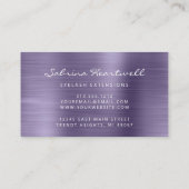 Lavender Brushed Metal Script Makeup Artist Busine 名刺 (裏面)