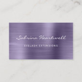 Lavender Brushed Metal Script Makeup Artist Busine 名刺 (正面)