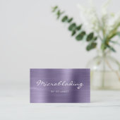 Lavender Brushed Metal Script Microblading 名刺 (スタンド正面)