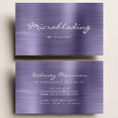 Lavender Brushed Metal Script Microblading 名刺