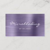 Lavender Brushed Metal Script Microblading 名刺 (正面)