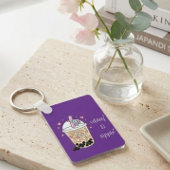 lavender bubble tea charm boba bliss glossy sip キーホルダー