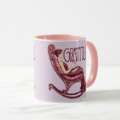 Lavender Burgundy Affirmation Meditation Mug マグカップ (正面右)