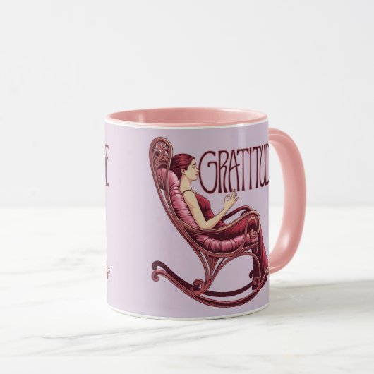 Lavender Burgundy Affirmation Meditation Mug マグカップ (正面右)