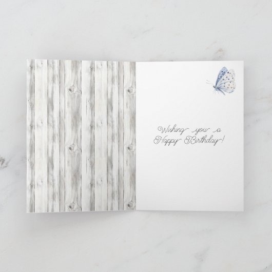 Lavender Butterfly Dreams Birthday カード (内部)