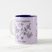 Lavender Butterfly Reminder Mug ツートーンマグカップ (正面左)