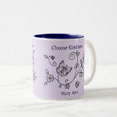 Lavender Butterfly Reminder Mug ツートーンマグカップ (正面右)