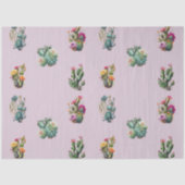 Lavender Cactus Succulent Tropical 薄葉紙 (正面)