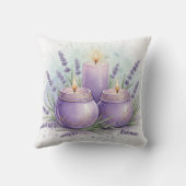 Lavender Candle - Spa Room Decor クッション (裏面)