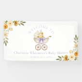 Lavender Carriage Welcome Banner | Baby Shower 横断幕 (横)