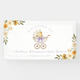 Lavender Carriage Welcome Banner | Baby Shower 横断幕