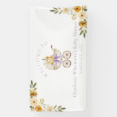 Lavender Carriage Welcome Banner | Baby Shower 横断幕 (縦)