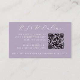 Lavender Castle QR Code Wedding Website RSVP  エンクロージャーカード