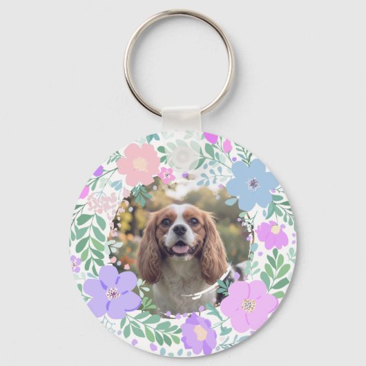Lavender Cavalier King Charles Spaniel Custom キーホルダー (裏面)