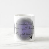 Lavender Cavalier King Charles Spaniel Custom Name コーヒーマグカップ (中央)