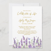Lavender Celebration of Life Funeral Invitation 招待状 (正面)