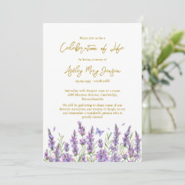 Lavender Celebration of Life Funeral Invitation 招待状
