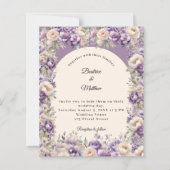 Lavender champagne cream arch wedding invitation (正面)