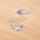 Lavender champagne cream floral luxury wedding アクリル招待状 (レイダウン)