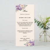 Lavender champagne cream floral wedding メニュー (スタンド正面)