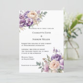 Lavender champagne cream floral wedding 招待状 (スタンド正面)