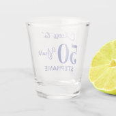 Lavender Cheers to 50 Years 50th Birthday Party ショットグラス (裏面)