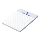 Lavender Chic Personalized Monogram Name Lined ノートパッド (回転)