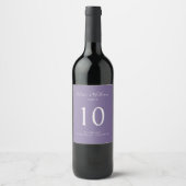 Lavender | Chic Table Number Wedding Wine Label  ワインラベル (正面)