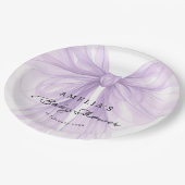 Lavender Chiffon Bow Feminine Baby ペーパープレート (アングル)