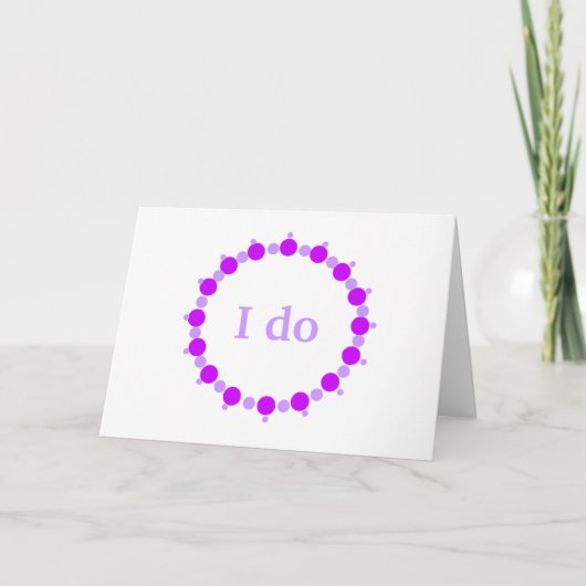 Lavender Circle Dots Ring Wedding Invitation Cards 招待状 (正面)