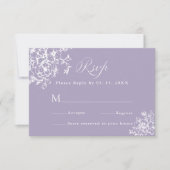 Lavender Classic Bloom Garden Wedding 出欠カード (正面)