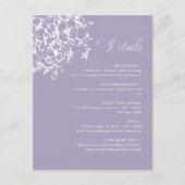 Lavender Classic Bloom Garden Wedding Details エンクロージャーカード (正面)