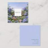 Lavender Coral Floral Meadow Square Frame スクエア名刺 (正面/裏面)