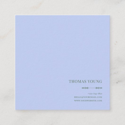 Lavender Coral Floral Meadow Square Frame スクエア名刺 (裏面)