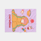 Lavender Cozy Blanket – personalised Custom Name  フリースブランケット (正面(横))