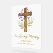 Lavender cross Memorial Funeral アクリルサイン (傾斜)