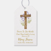Lavender Cross Memorial Funeral Seed Packet  ギフトタグ (正面)