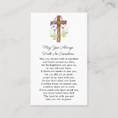 Lavender Cross Memorial Photo Funeral Prayer Card 名刺 (裏面)