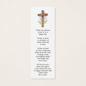 Lavender Cross Photo Funeral Bookmark (裏面)
