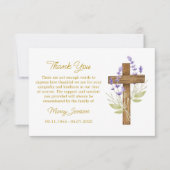 Lavender Cross Sympathy Thank You Card サンキューカード (正面)