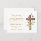 Lavender Cross Sympathy Thank You Card サンキューカード (正面/裏面)