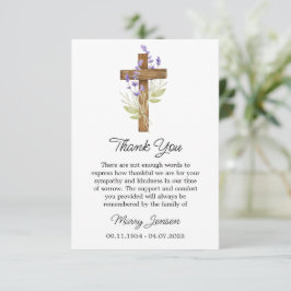 Lavender Cross Sympathy Thank You Card サンキューカード