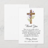 Lavender Cross Sympathy Thank You Card サンキューカード (正面/裏面)