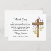 Lavender Cross Sympathy Thank You Card サンキューカード (正面/裏面)