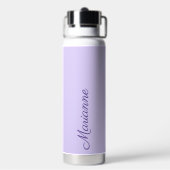 Lavender custom name script ウォーターボトル (背面)