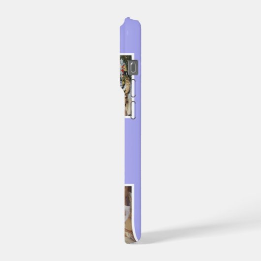 Lavender Cute Modern 3 Photo Layout Custom iPhoneケース (左側面)