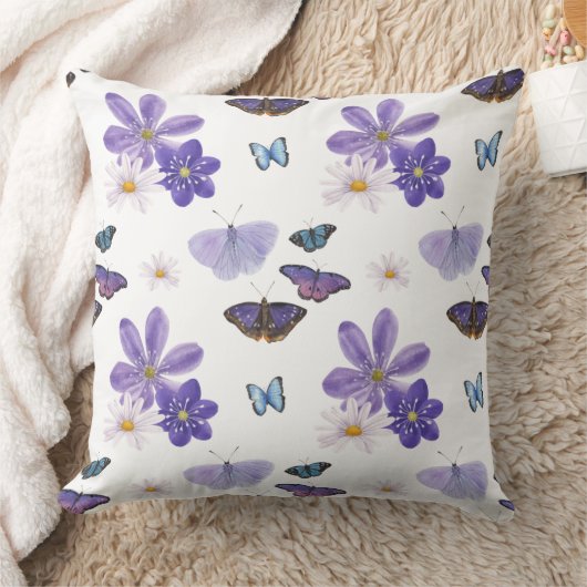 Lavender & Daisy Dance Pillow クッション (ブランケット)