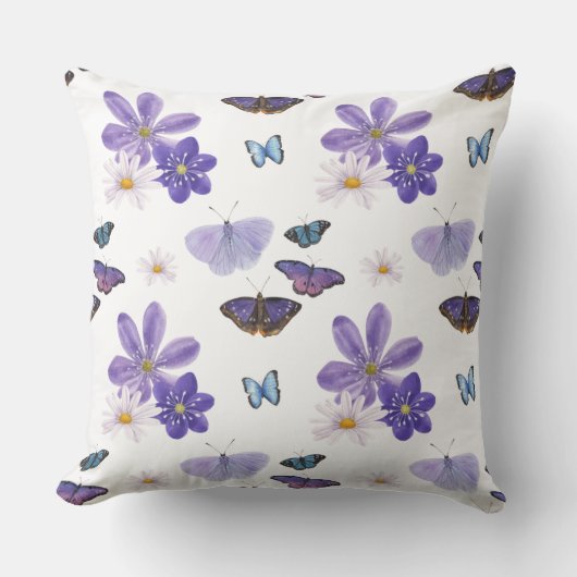 Lavender & Daisy Dance Pillow クッション (正面)