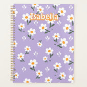 Lavender Daisy Floral Pattern プランナー手帳 (正面)