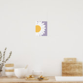 Lavender Daisy – Minimalist Floral Wall Art ポスター (キッチン)